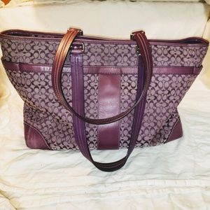 Coach Diaper Bag Purple Wristlet included EUC